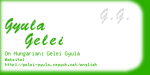 gyula gelei business card